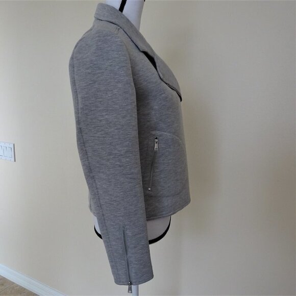 Ralph Lauren Zip Front Jacket Women's Size M Gray Knit Casual Moto Style - Picture 7 of 9